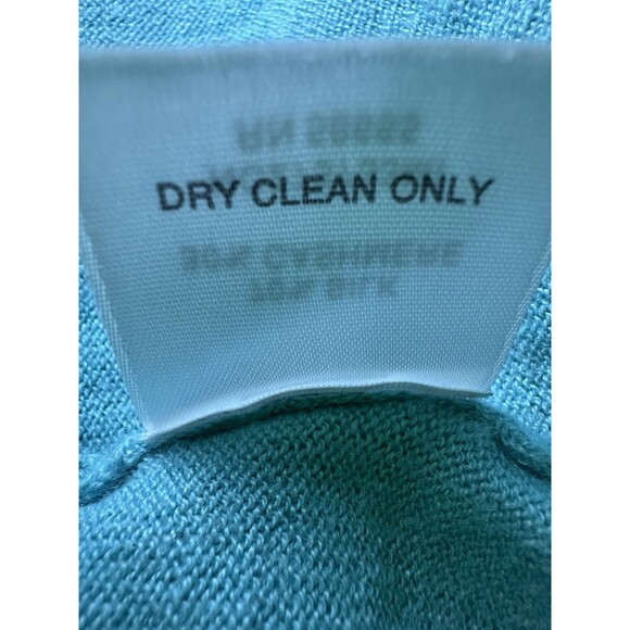 Nordstrom Collection Cashmere Silk Blend Button Aqua Blue Cardigan Women's MED - Picture 11 of 14